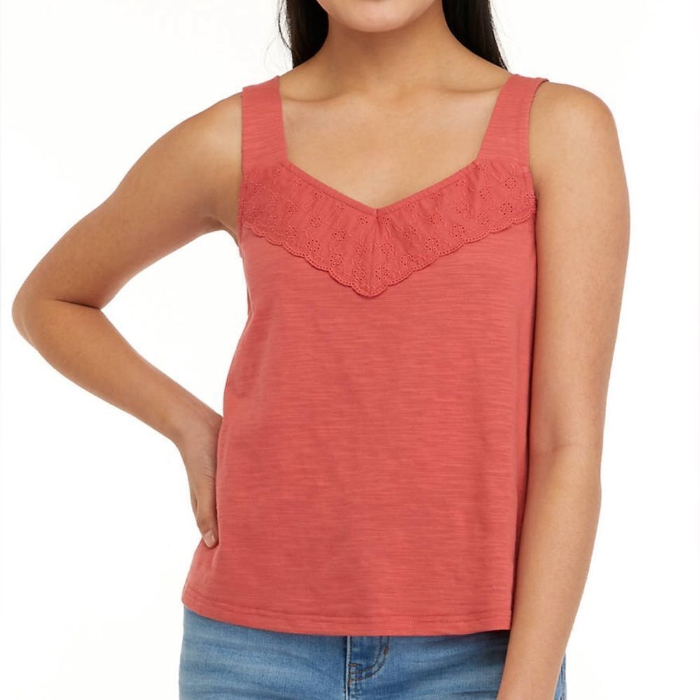 True Craft Sleeveless Knit Tank Top Women’s XL Coral Soft Lightweight Pullover